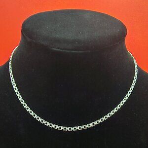 Sterling Silver Box Chain Necklace 20” | Solid 925 | Classic Everyday Chain